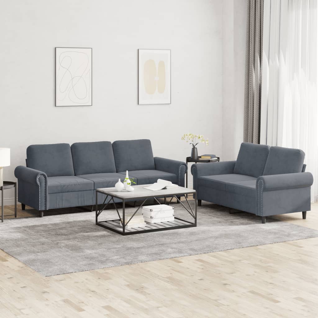 3-delige Loungeset met kussens fluweel