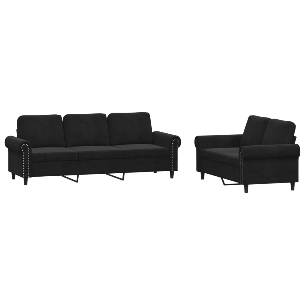 3-delige Loungeset met kussens fluweel