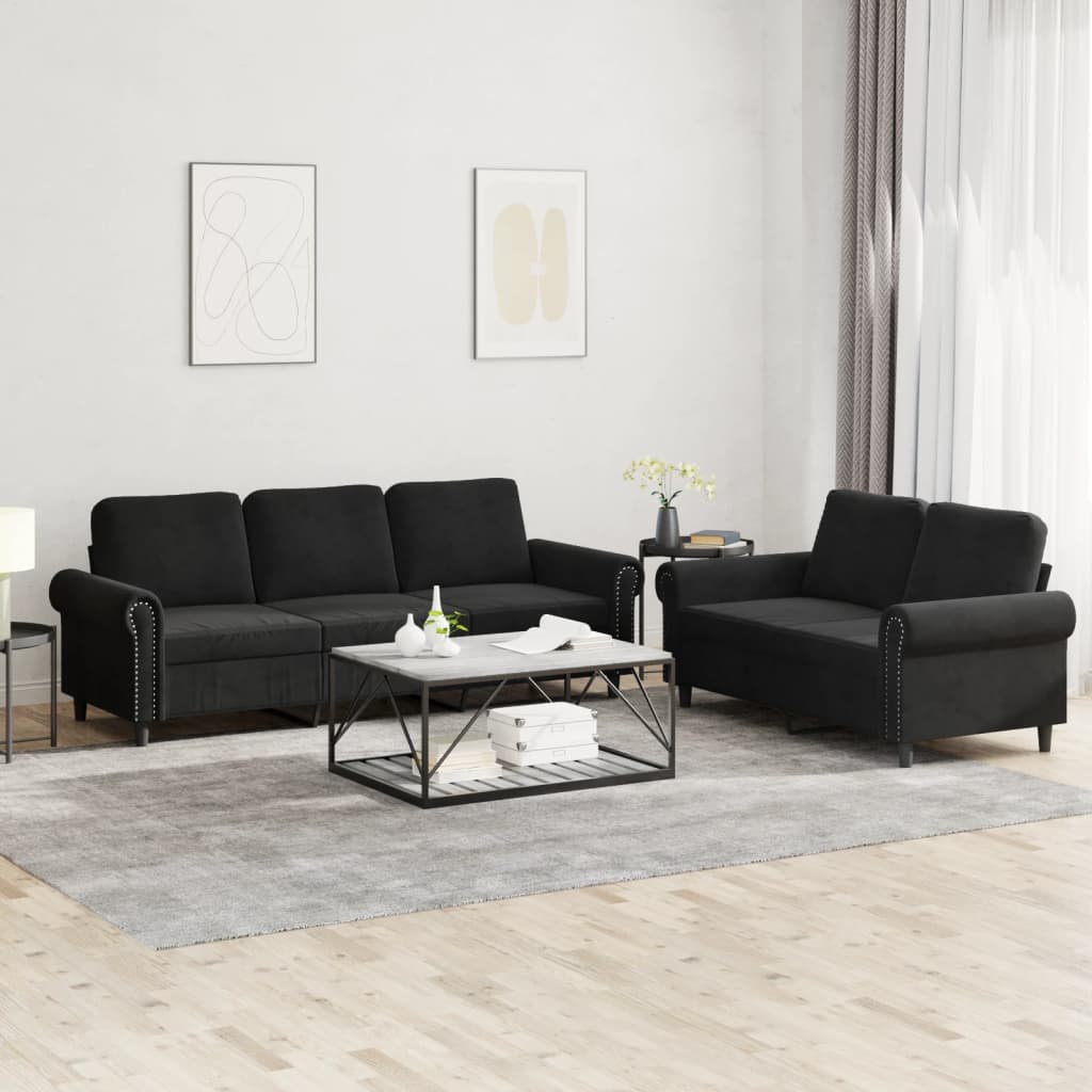 2-delige Loungeset met kussens fluweel