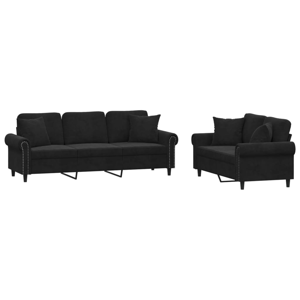 2-delige Loungeset met kussens fluweel