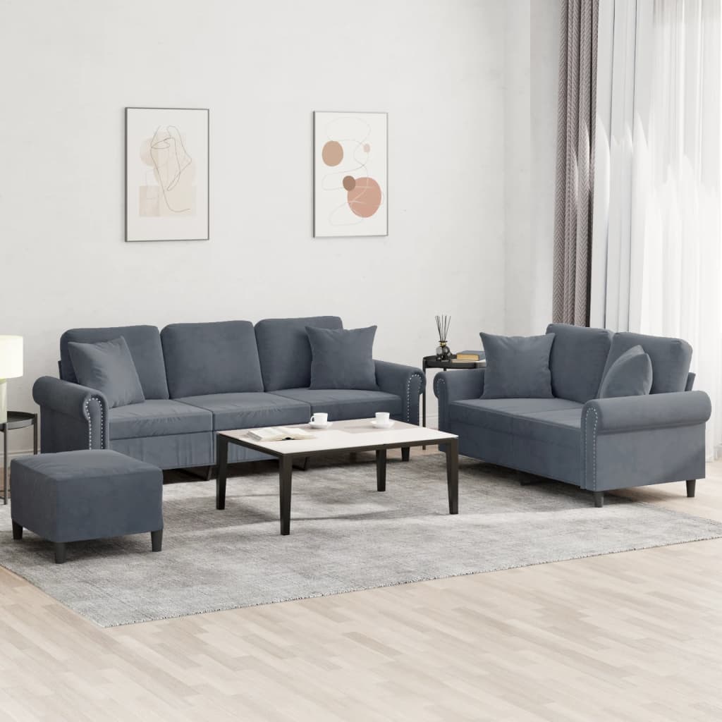 2-delige Loungeset met kussens fluweel