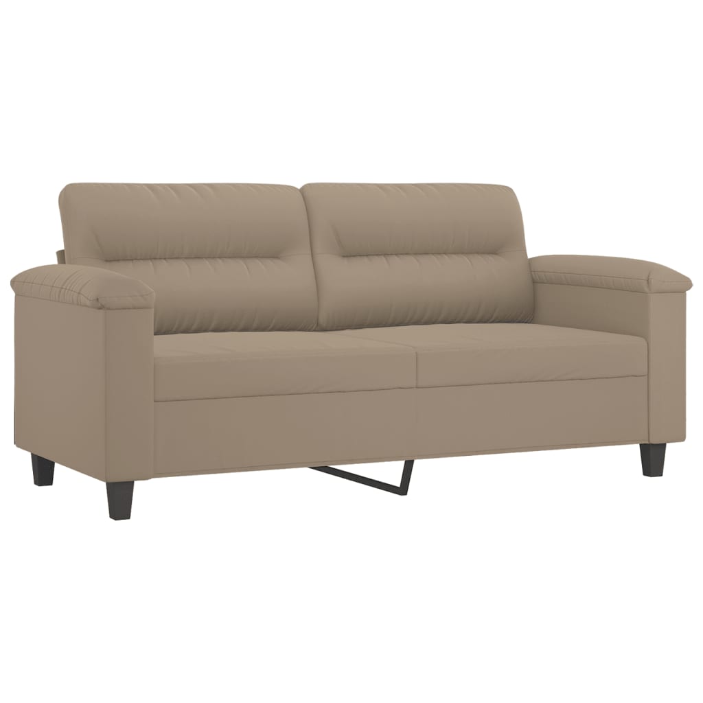 2-delige Loungeset met kussens microvezelstof taupe