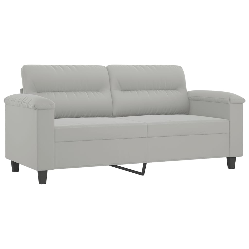 2-delige Loungeset met kussens microvezelstof taupe