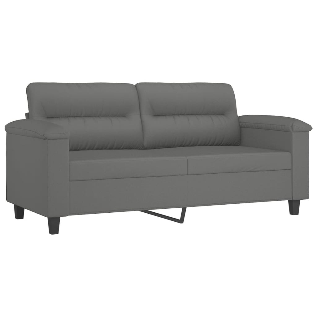 2-delige Loungeset met kussens microvezelstof taupe