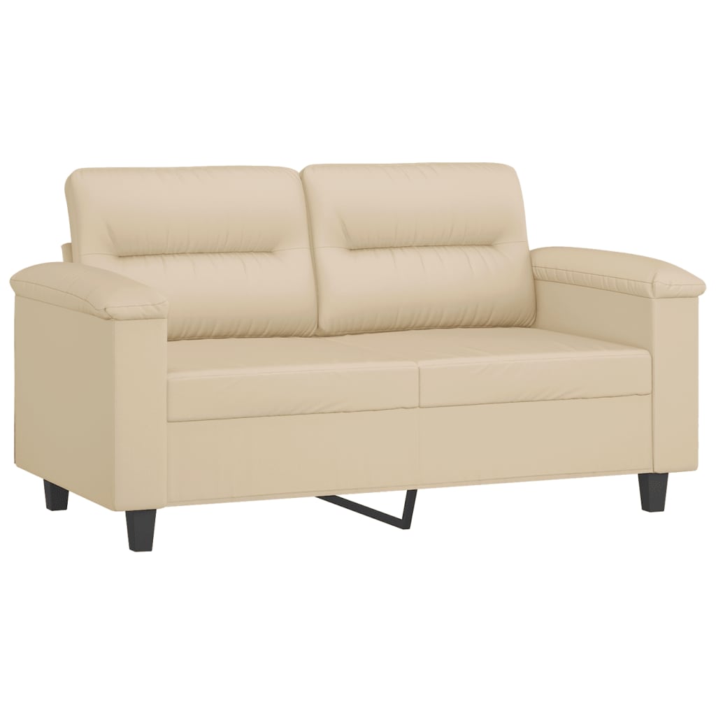 2-delige Loungeset met kussens microvezelstof taupe