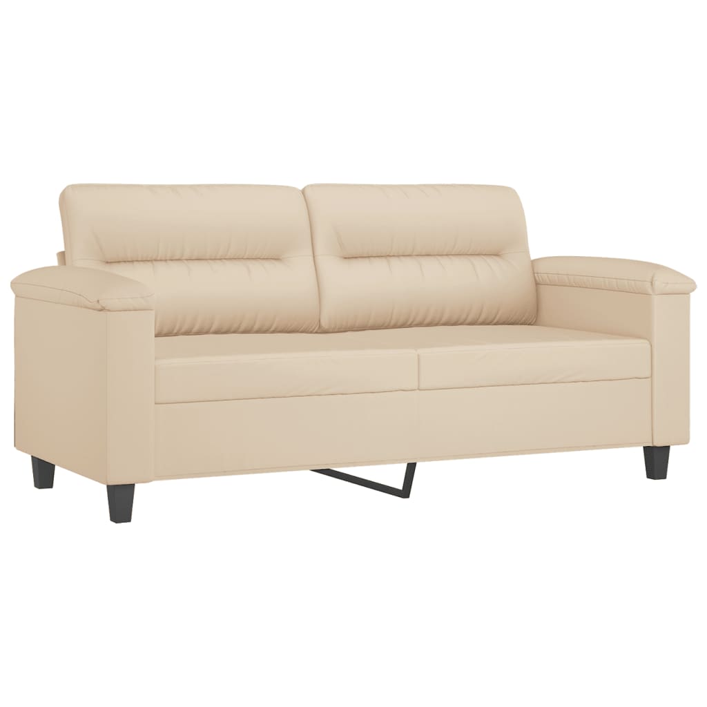 2-delige Loungeset met kussens microvezelstof taupe