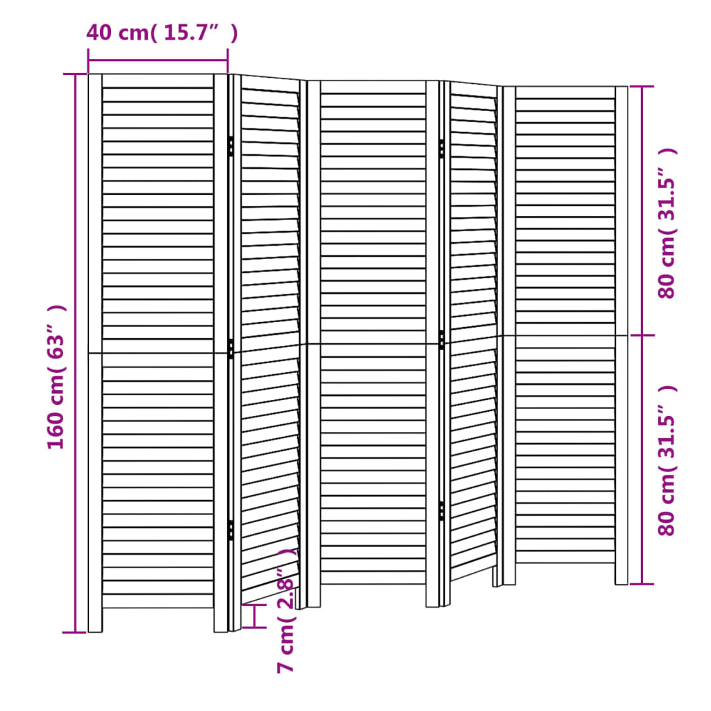 Kamerscherm met 4 panelen massief paulowniahout zwart