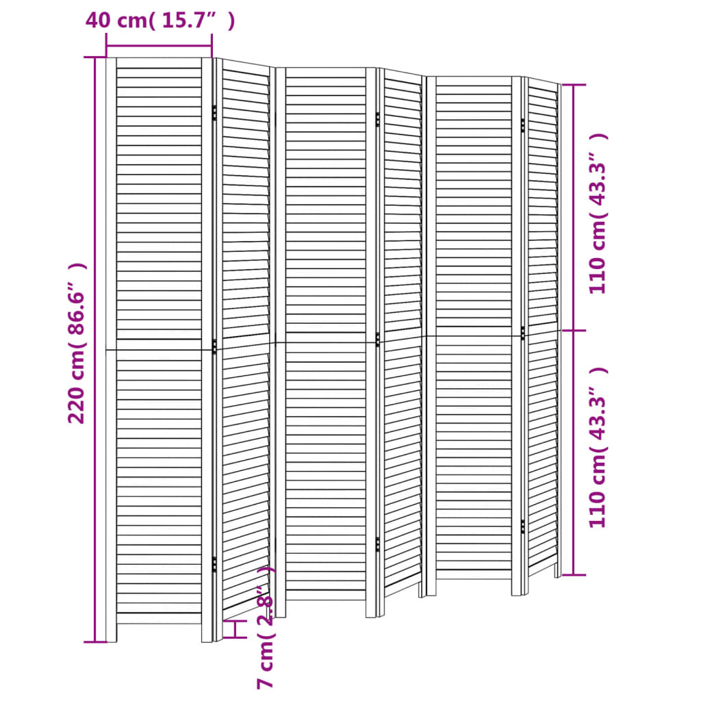 Kamerscherm met 4 panelen massief paulowniahout zwart