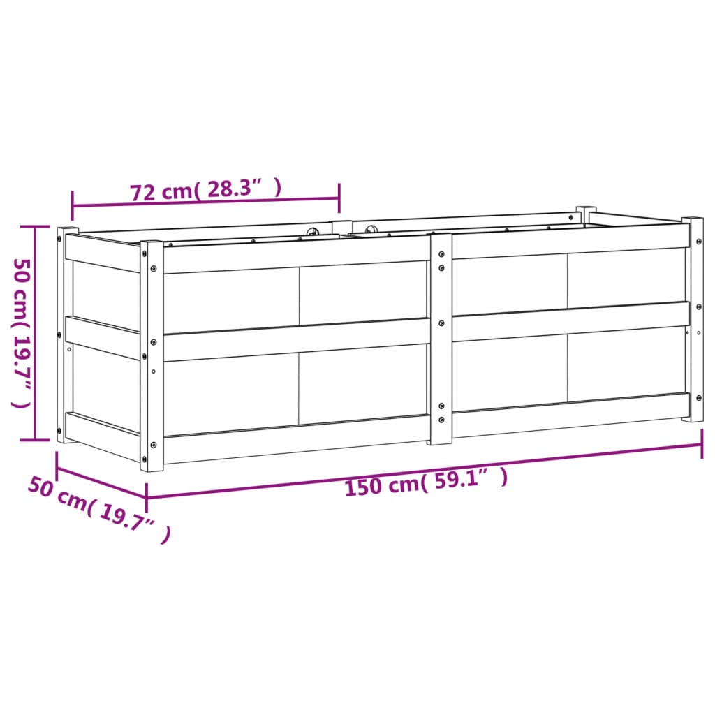 Plantenbak 150x50x50 cm massief