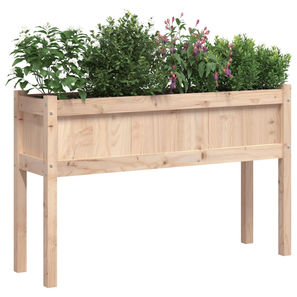 Plantenbak met poten 110x31x70 cm massief