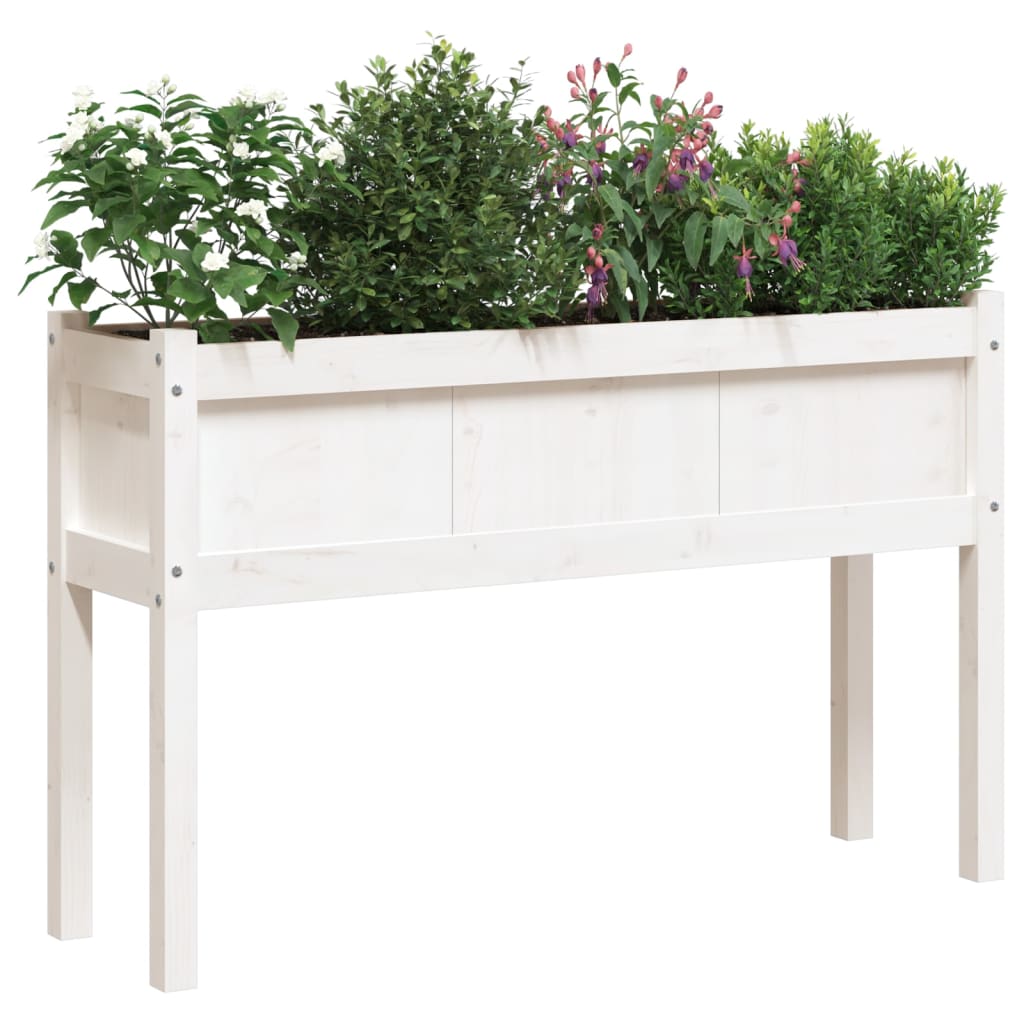 Plantenbak met poten 110x31x70 cm massief