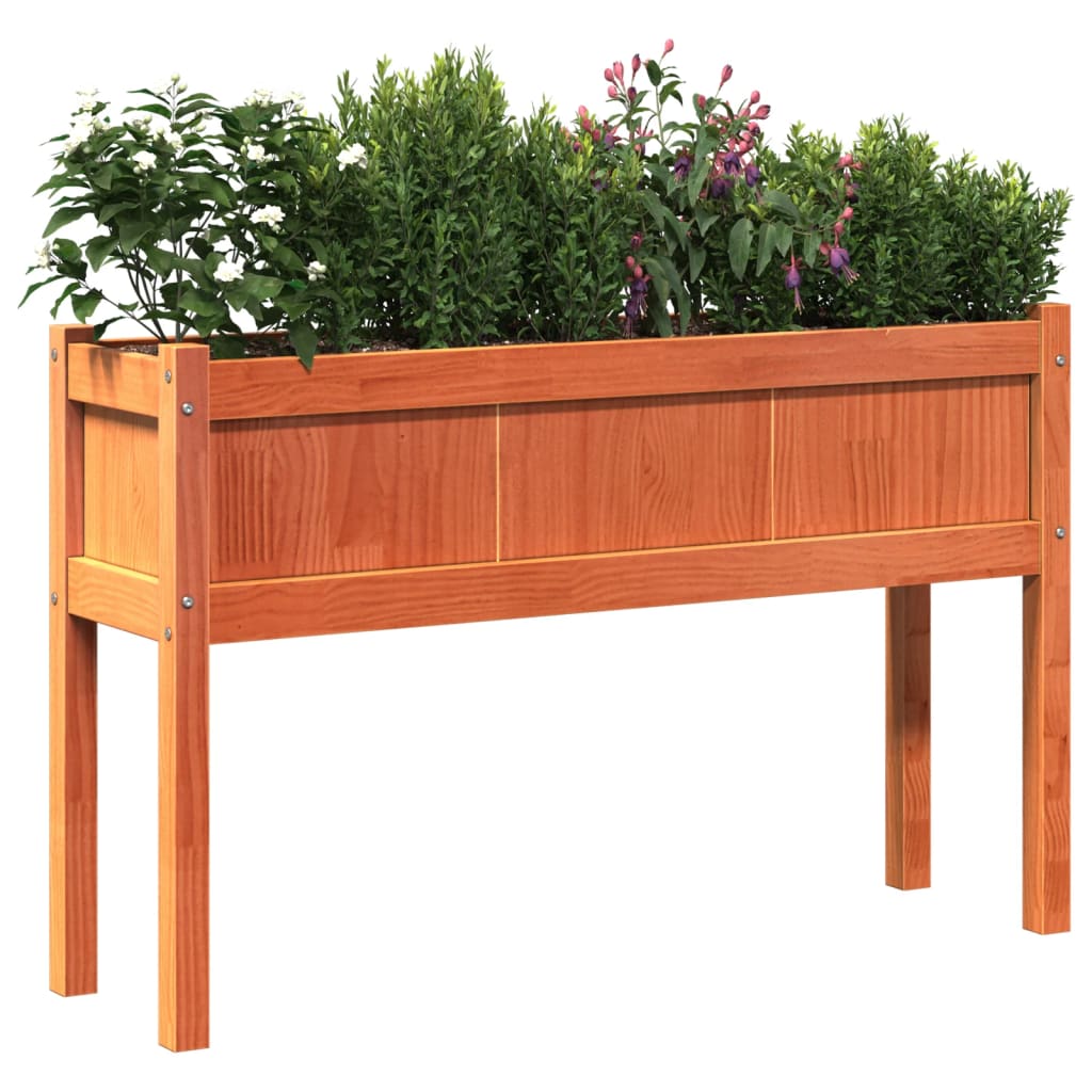 Plantenbak met poten 110x31x70 cm massief