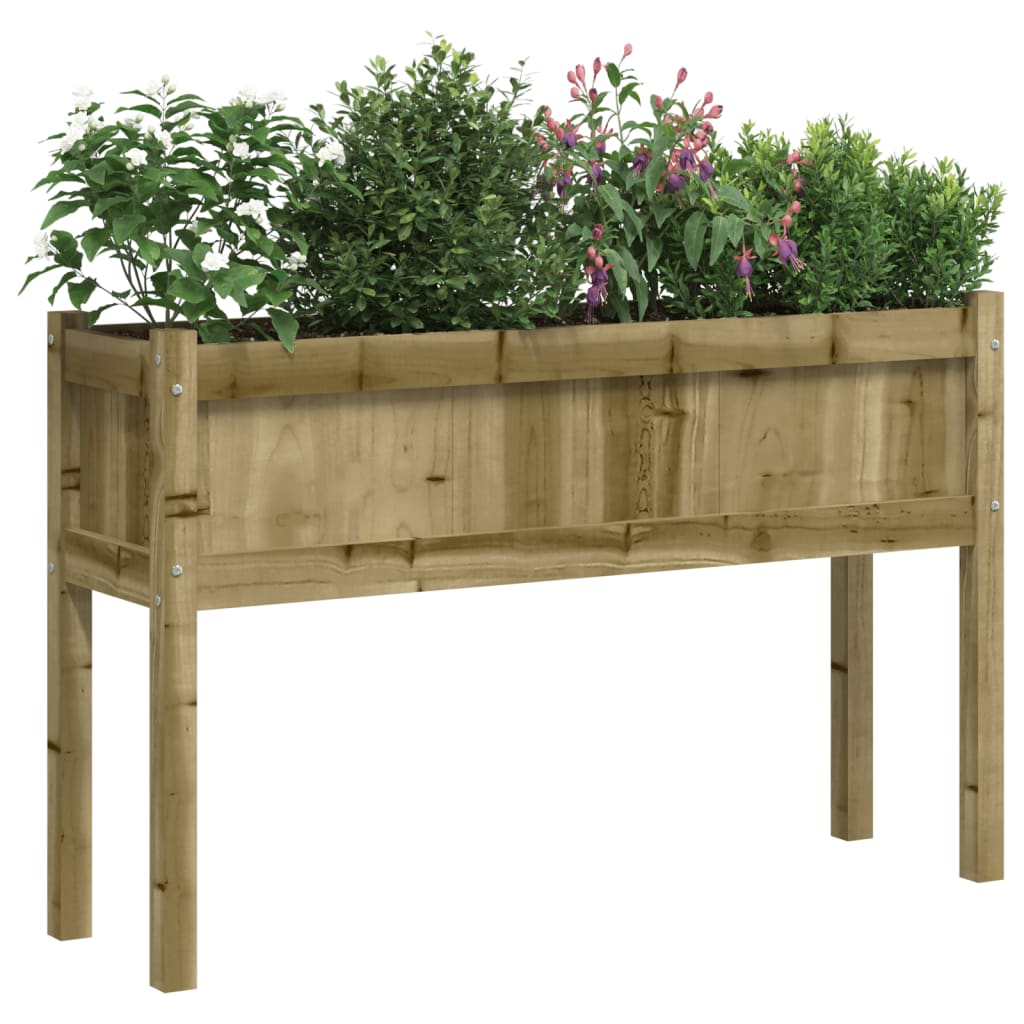 Plantenbak met poten 110x31x70 cm massief