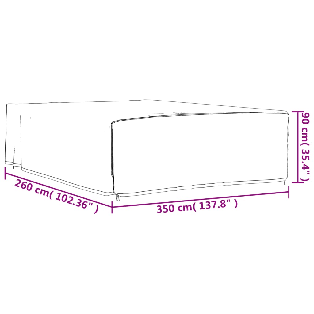 Tuinmeubelhoezen 2 st 315x180x74 cm 420D oxford stof