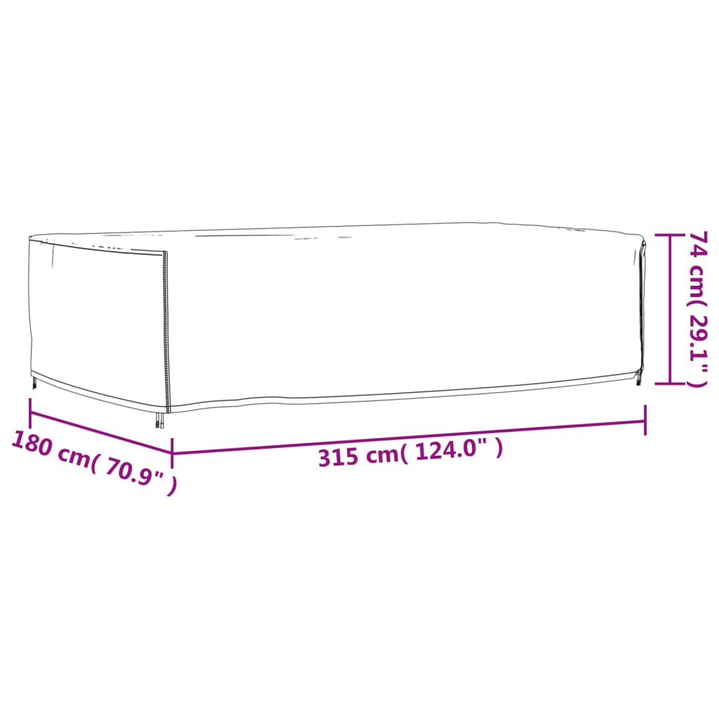 Tuinmeubelhoezen 2 st 315x180x74 cm 420D oxford stof