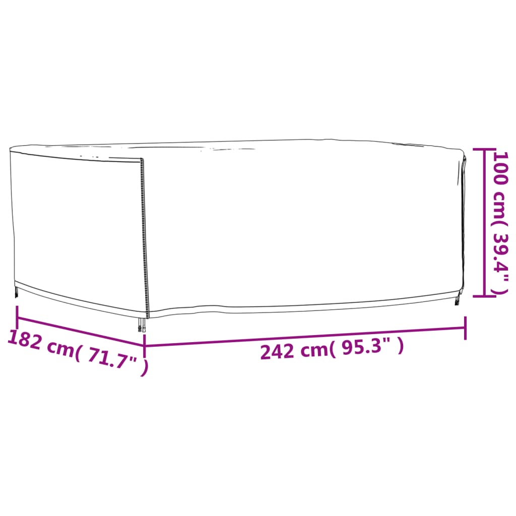 Tuinmeubelhoezen 2 st 315x180x74 cm 420D oxford stof