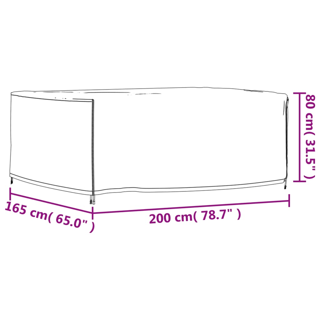 Tuinmeubelhoezen 2 st 315x180x74 cm 420D oxford stof