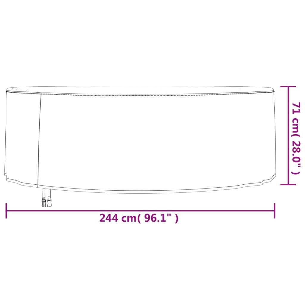 Tuinmeubelhoezen 2 st Ø 128x71 cm 420D oxford stof