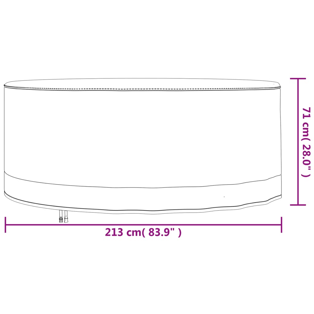 Tuinmeubelhoezen 2 st Ø 279x71 cm 600D oxford stof