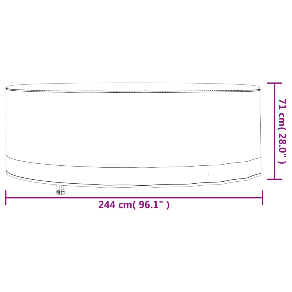 Tuinmeubelhoezen 2 st Ø 183x71 cm 600D oxford stof