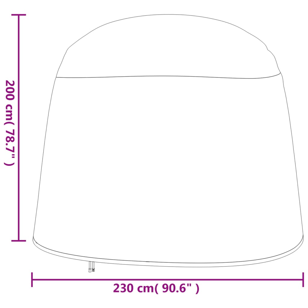 Hoezen voor hangende ei-stoel 2 Ø 190x115 cm 420D oxford zwart