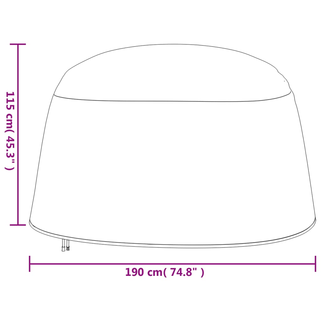 Hoezen voor hangende ei-stoel 2 Ø 190x115 cm 420D oxford zwart