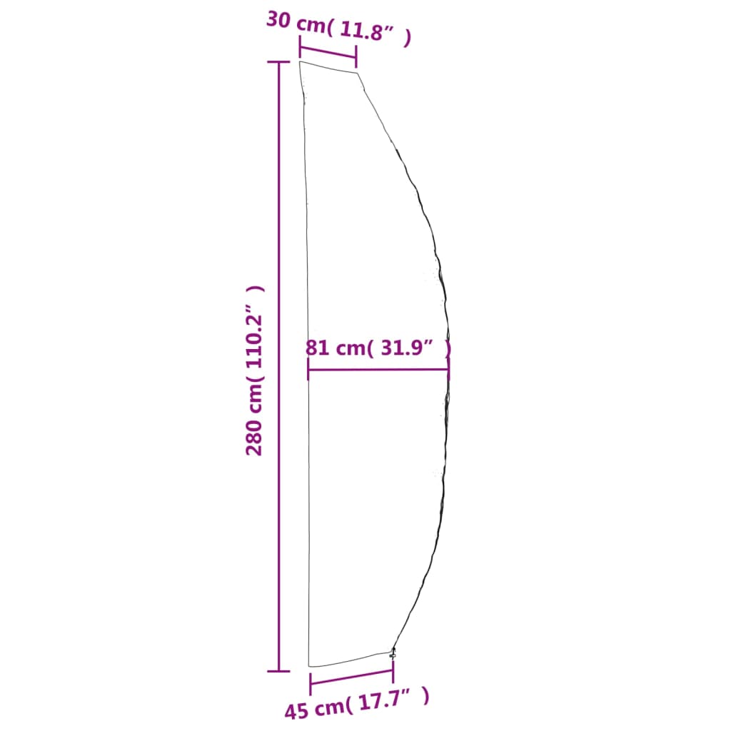 Parasolhoezen 2 st 280x30/81/45 cm 420D oxford stof