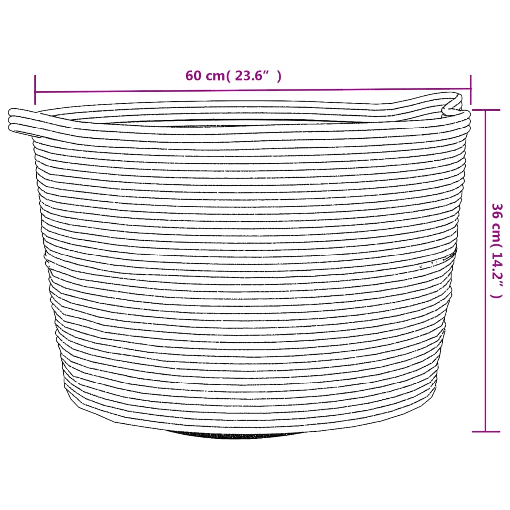 Wasmand Ø 60x36 cm katoen