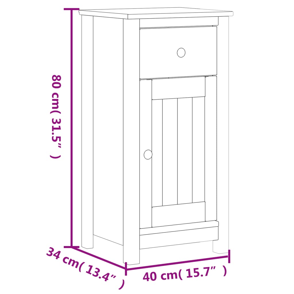 Badkamerkast BERG 40x34x80 cm massief grenenhout