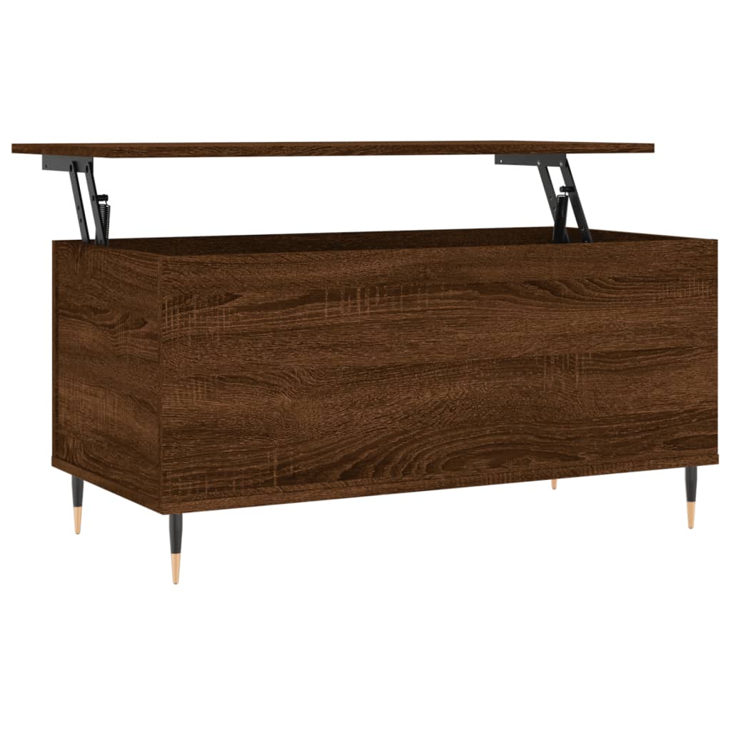 Salontafel 90x44,5x45 cm bewerkt hout bruin eikenkleur