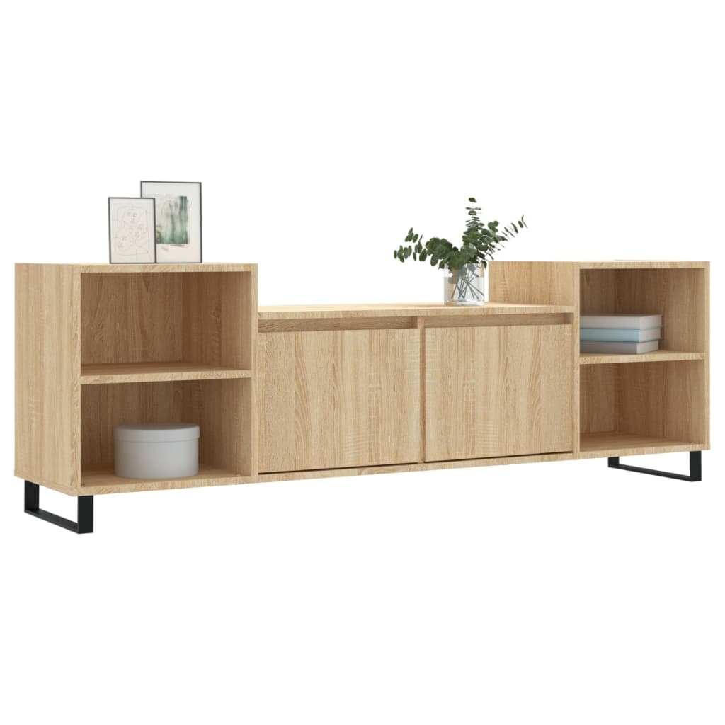 Tv-meubel 160x35x55 cm bewerkt hout eikenkleurig