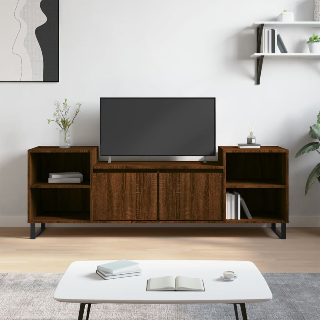 Tv-meubel 160x35x55 cm bewerkt hout eikenkleurig