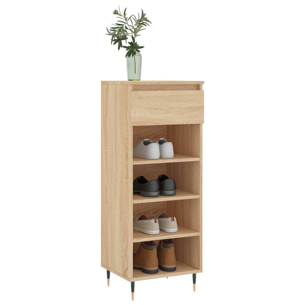 Schoenenkast 40x36x105 cm bewerkt hout eikenkleurig