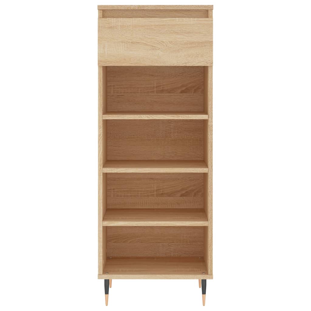 Schoenenkast 40x36x105 cm bewerkt hout eikenkleurig