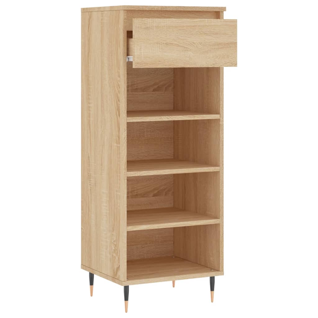 Schoenenkast 40x36x105 cm bewerkt hout eikenkleurig