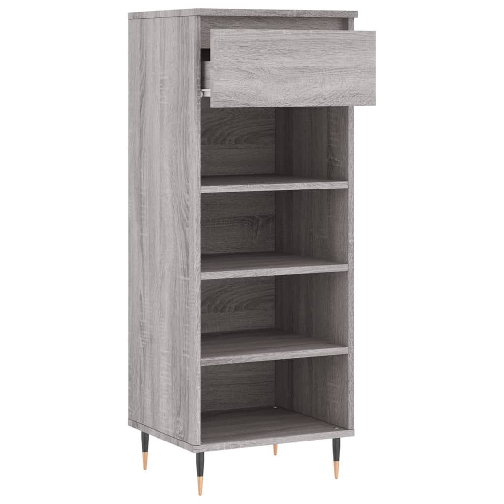 Schoenenkast 40x36x105 cm bewerkt hout eikenkleurig