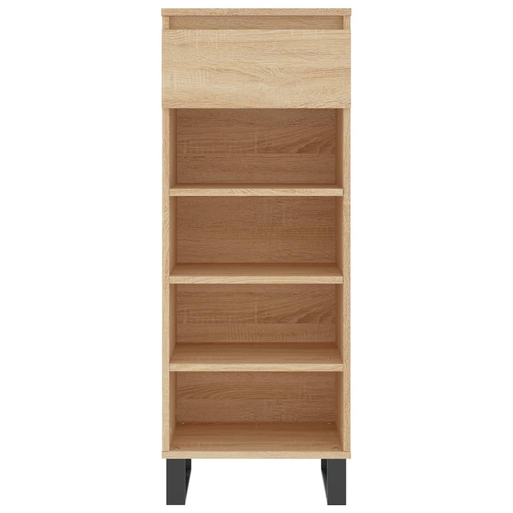 Schoenenkast 40x36x105 cm bewerkt hout eikenkleurig