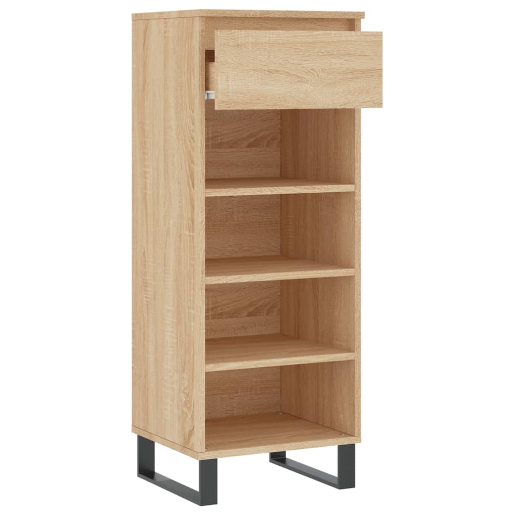 Schoenenkast 40x36x105 cm bewerkt hout eikenkleurig