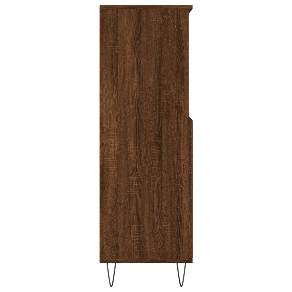 Hoge kast 60x36x110 cm bewerkt hout bruin eikenkleur