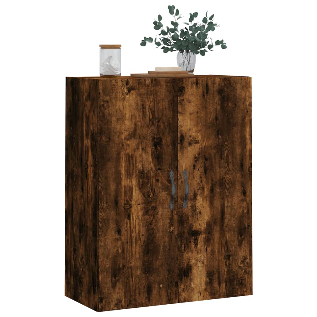 Wandkast 69,5x34x90 cm bewerkt hout oud houtkleurig