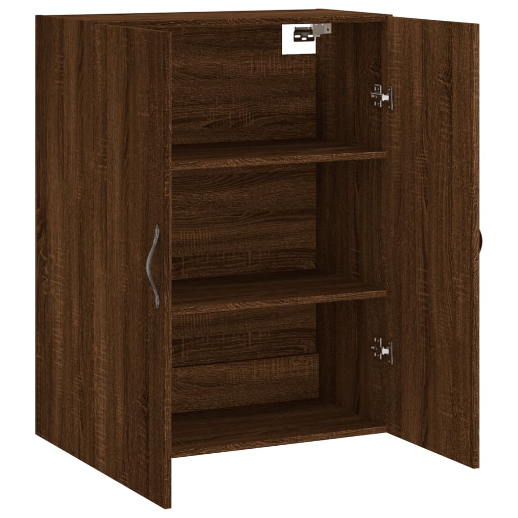 Wandkast 69,5x34x90 cm bewerkt hout oud houtkleurig