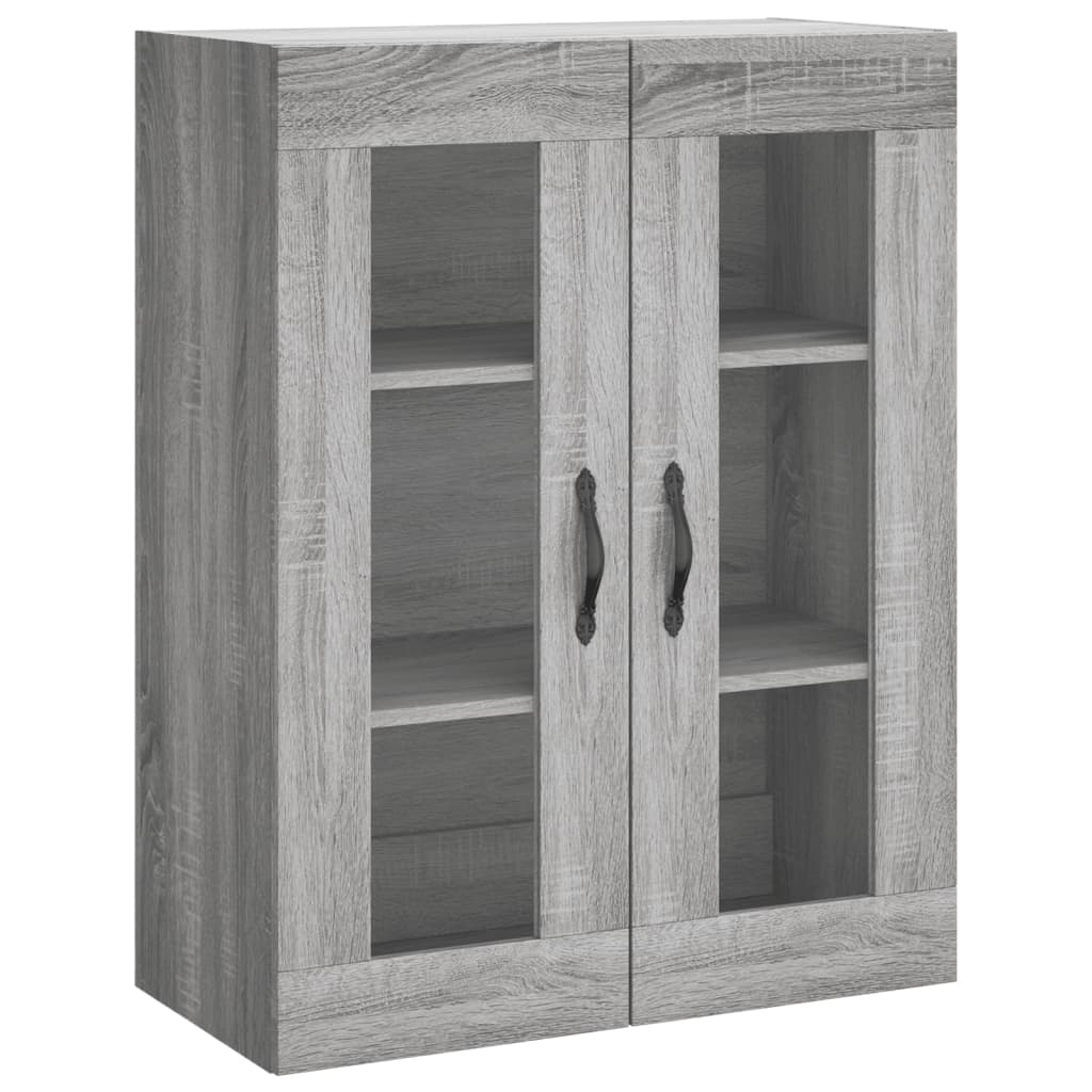 Wandkast 69,5x34x90 cm bewerkt hout grijs sonoma eikenkleurig