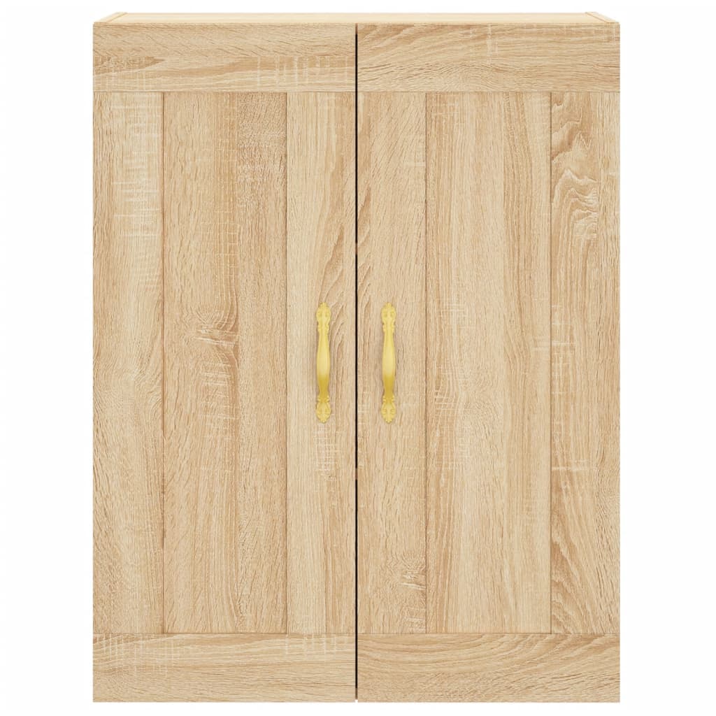 Wandkast 69,5x34x90 cm bewerkt hout eikenkleurig