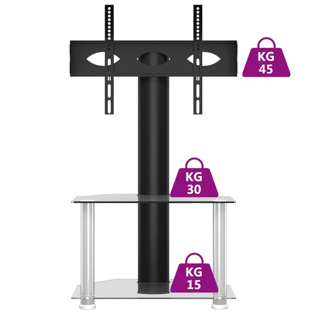 Tv-standaard hoek 4-laags voor 32-70 inch zilverkleur