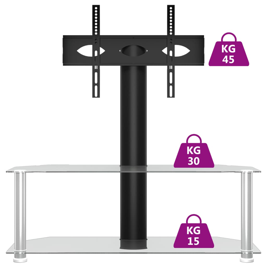 Tv-standaard hoek 4-laags voor 32-70 inch zilverkleur