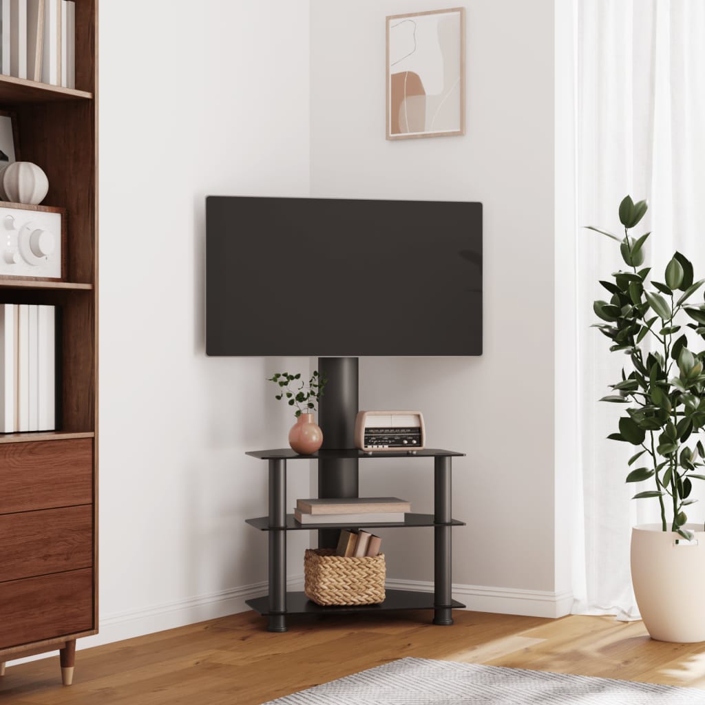 Tv-standaard hoek 4-laags voor 32-70 inch zilverkleur