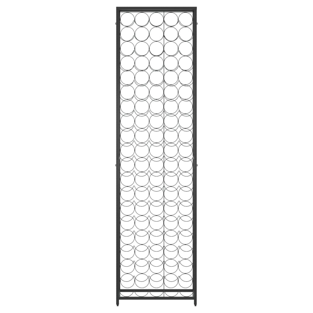 Wijnrek voor 73 flessen 45x36x200 cm smeedijzer zwart