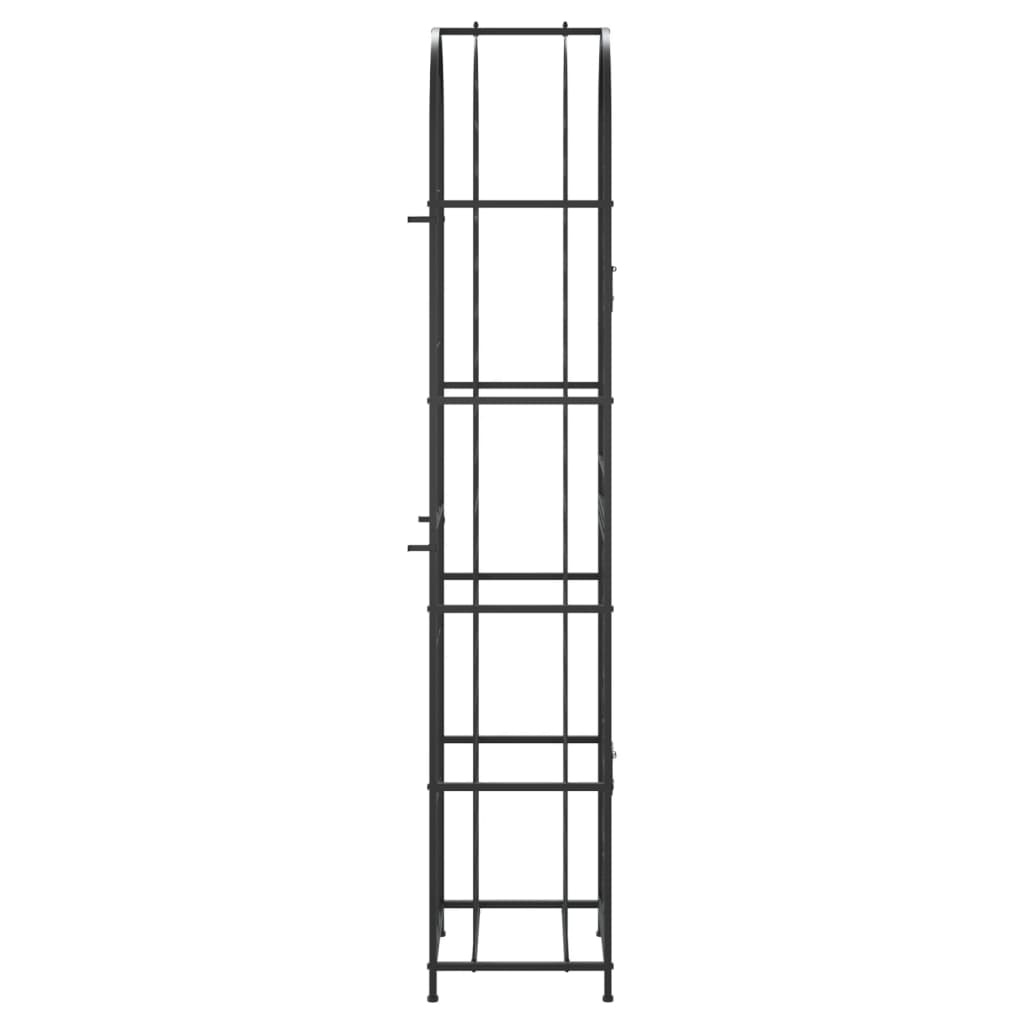 Wijnrek voor 73 flessen 45x36x200 cm smeedijzer zwart