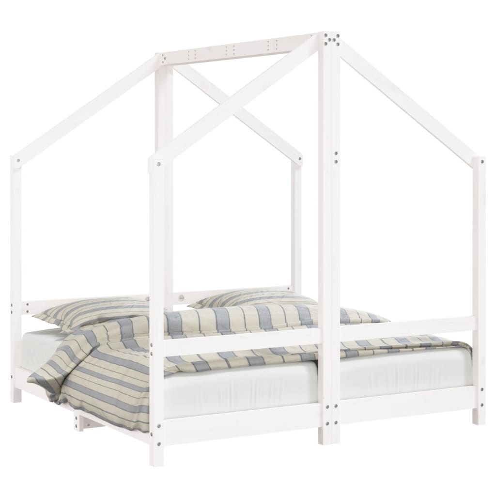 Kinderbedframe 2x(90x190) cm massief grenenhout