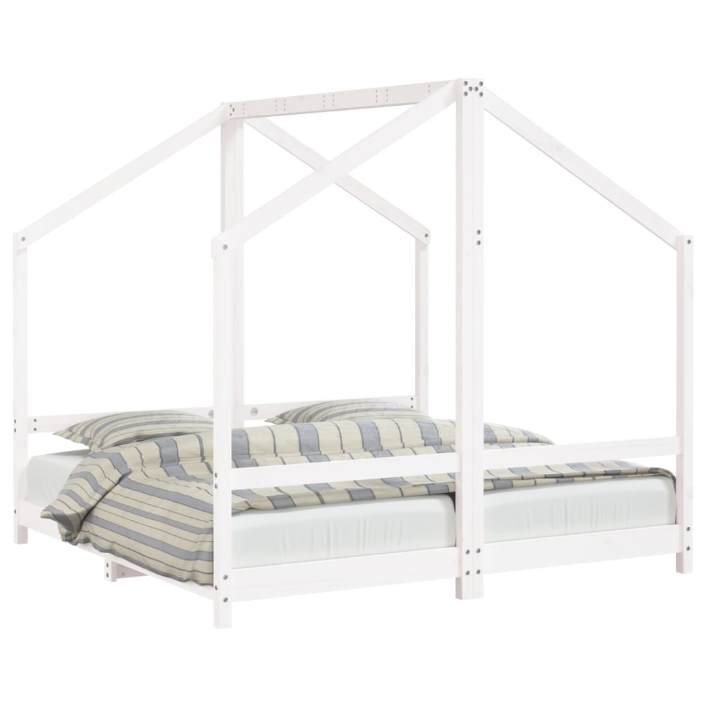 Kinderbedframe 2x(90x190) cm massief grenenhout